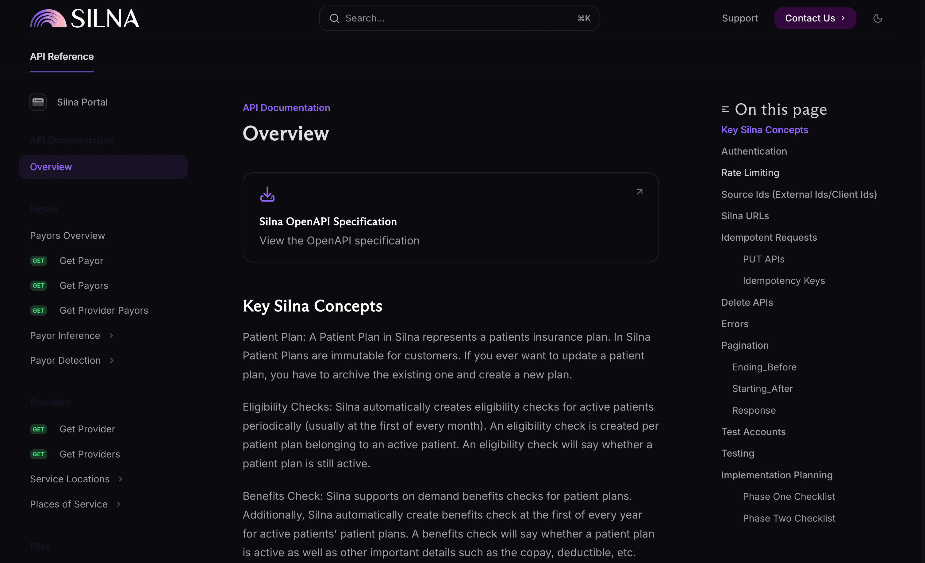Silna API documentation