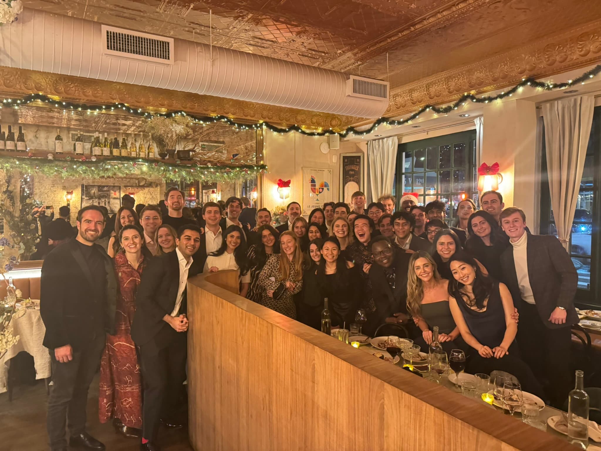 The Silna team gathered together at a holiday dinner